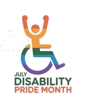 July Disability Pride Month Logo, Inclusive colorful Accessible Awareness Symbol vector