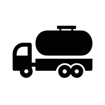 Illustration of a black tanker truck isolated on a plain white background vector