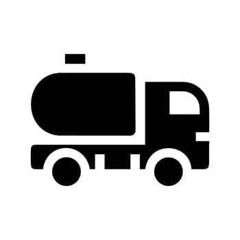 Illustration of a black tanker truck a silhouette vector