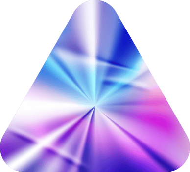 Holographic triangle sticker. Gradient foil shape. Neon iridescent retro emblem. png