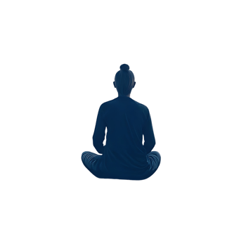 Woman in lotus position meditation pose isolated on transparent background png