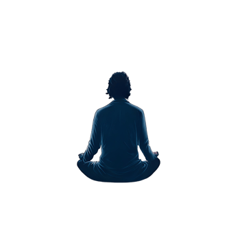 Man meditating in lotus position isolated on transparent background png