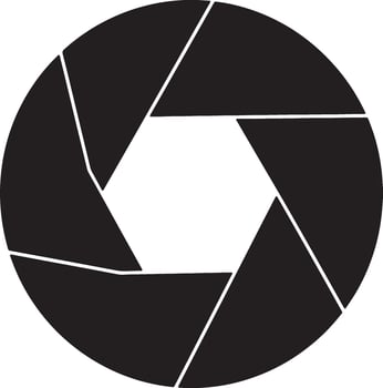 Dramatic Black and White Camera Aperture Icon A Symbolic Image of Photography, Shutter, and Creative Vision vector