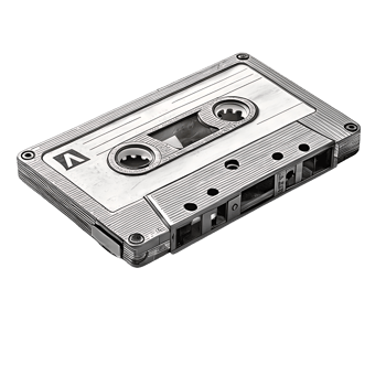 Vintage audio cassette tape isolated png