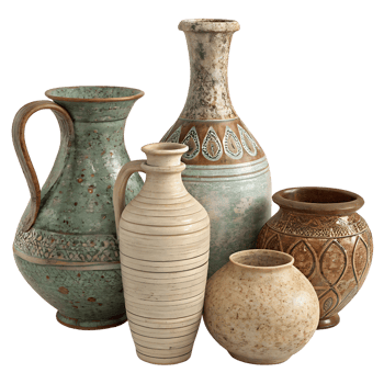 Collection of decorative ceramic png