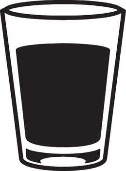 Simple Line Drawing of a Glass of Dark Liquid, Mysterious and Moody Cocktail, Isolated on White Background vector