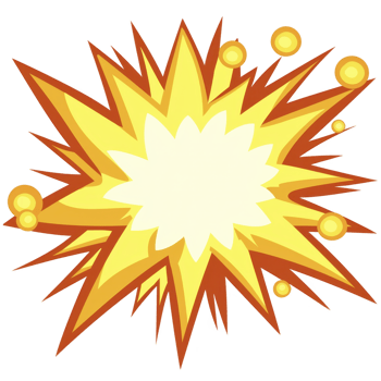 Vibrant explosion graphic with sharp, jagged edges and bright yellow and orange color scheme, conveying energy and impact png