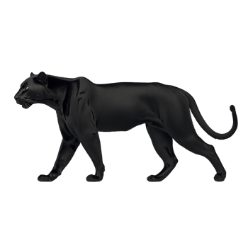 Sleek black panther is depicted in side profile, showcasing its graceful and powerful form. panther dark fur contrasts with its piercing eyes, exuding sense of mystery and strength png