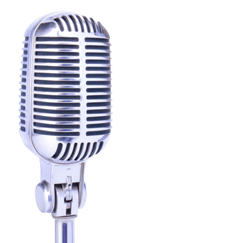 Vintage style silver microphone stands prominently against plain background, evoking sense of nostalgia and classic charm. microphone sleek design and metallic finish highlight its retro appeal png