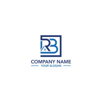 RB roofing real estate logo design vector