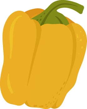 Bell pepper with green stem. Fresh vegetable, healthy food designs, cooking ingredients, vegetarian meals. vector