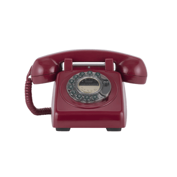 Vintage red rotary dial telephone with coiled cord evokes nostalgia and classic design. bold color and retro style make it striking piece for decor or collection png
