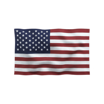Image shows national flag of United States, featuring thirteen horizontal stripes alternating red and white, with blue rectangle in canton containing fifty white stars png