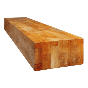 Long, rectangular wooden block with smooth, polished surface and visible wood grain patterns, showcasing warm, natural tone. block appears sturdy and well crafted png