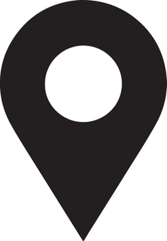 Simple Black Location Pin Icon A Minimalist GPS Marker for Navigation, Maps, and Digital Design Projects vector