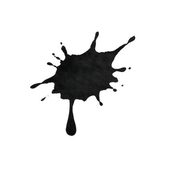 Black ink splatter with irregular edges and droplets on transparency background, creating bold and artistic effect. This abstract design can be used for creative projects png