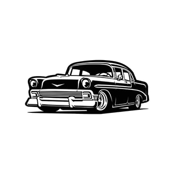 Classic american muscle car icon monochrome isolated vector