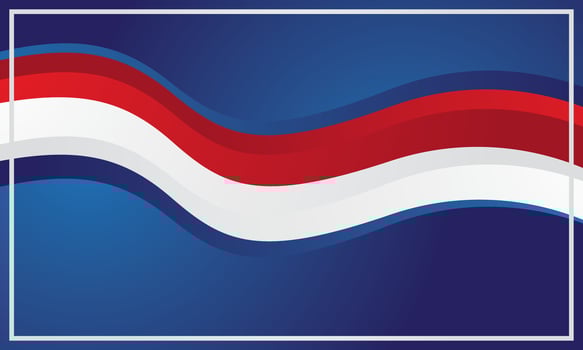 Red white waves on blue background modern design vector