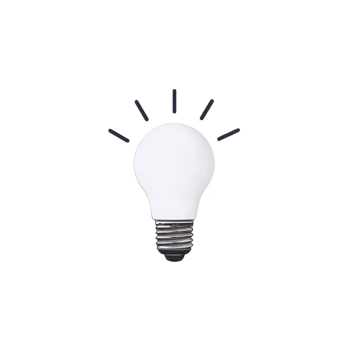 Glowing white light bulb with black rays symbolizes creativity and innovation. bulb is isolated on transparency background, emphasizing its simplicity and brightness png