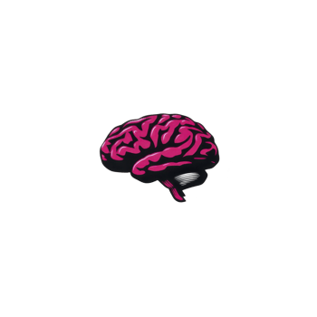 Vibrant pink brain illustration on transparency background, showcasing intricate details and modern design. bold color and style create striking visual impact png