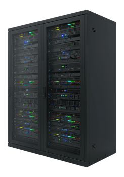 Two Server Racks Isolated on a Transparent Background. Cut Out, Clipping Path png
