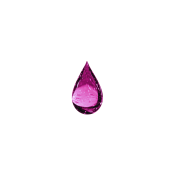 Vibrant pink water droplet with glossy surface, isolated on transparency background, creates striking contrast. droplet smooth texture and vivid color evoke sense of freshness and purity png