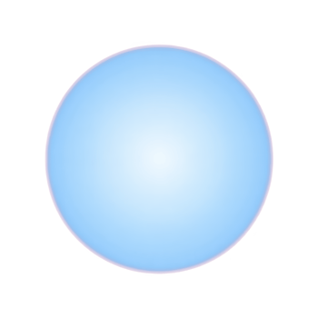 Glowing blue sphere with soft gradient effect creates calming and serene visual. smooth, circular shape and gentle color transition evoke sense of tranquility png