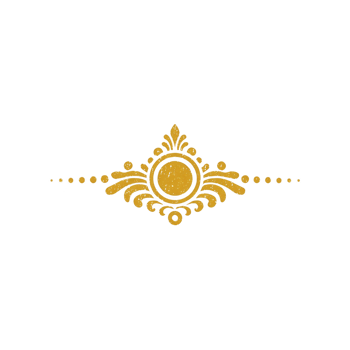 Elegant gold ornamental design with intricate patterns and circular elements, perfect for decorative purposes or as divider in graphic design projects png