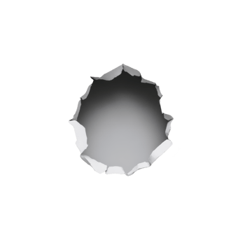 Torn paper hole with jagged edges reveals blank space, creating sense of curiosity and mystery. white paper contrasts with transparency background, emphasizing tear png