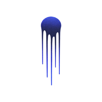 Blue paint drip creates striking visual effect against transparency background, evoking sense of creativity and fluidity. gradient of blue adds depth and texture to image png
