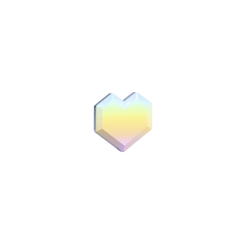 Pastel gradient heart icon with glossy finish, featuring soft hues of yellow and pink, set against transparent background. design is simple and modern, evoking sense of warmth and affection png