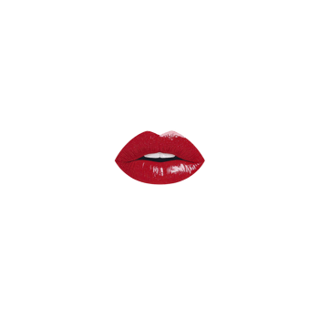 Red glossy lips illustration with shiny finish, symbolizing beauty and fashion. bold color and smooth texture create striking visual, perfect for makeup or cosmetic themes png