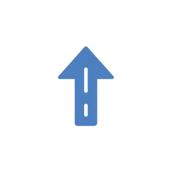 Blue upward arrow icon with minimalist design, symbolizing direction or progress. arrow is centered on plain background, conveying sense of simplicity and clarity png