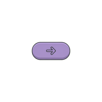 Purple oval button with right pointing arrow symbol, isolated on transparency background, conveys sense of direction and navigation png
