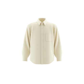 Cream colored long sleeve shirt with classic collar and front pocket, perfect for formal or casual occasions. shirt is neatly buttoned and has smooth texture png