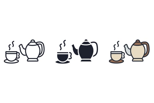 tea Thin set color icons vector