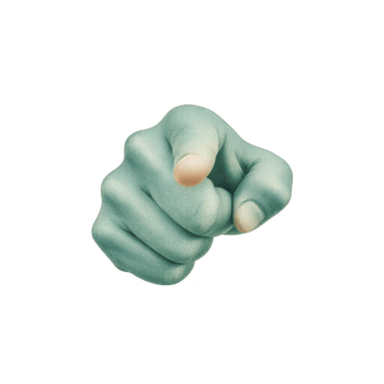 Digitally altered image of hand pointing forward, with greenish tint, isolated on transparency background. hand gesture conveys sense of direction or emphasis png