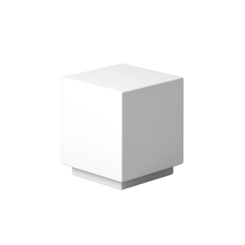 Minimalist white cube with smooth surface, possibly decorative object or modern sculpture, isolated on transparency background png
