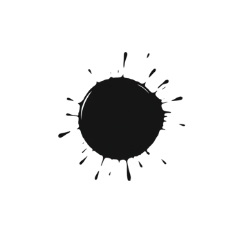 Black ink splatter on transparency background creates bold and artistic contrast, evoking creativity and spontaneity. irregular shape and dynamic lines suggest movement and energy png