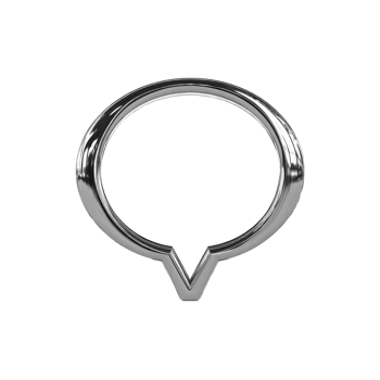 Shiny silver speech bubble icon with reflective surface, isolated on transparency background, symbolizing communication and conversation png