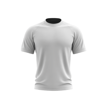 Plain white t shirt with short sleeves and round neckline is displayed against transparent background, showcasing its simple and classic design png