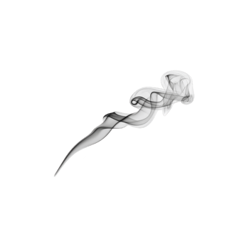 Swirling, abstract black and white smoke trail creates dynamic and ethereal visual effect, resembling flowing ribbon or wisp of vapor. intricate patterns evoke sense of mystery and elegance png