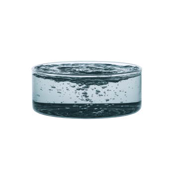 Clear glass container filled with water and bubbles creates refreshing and clean visual. transparent design highlights purity and simplicity of liquid png