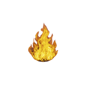 Vibrant, realistic flame with dynamic, flickering orange and yellow hues isolated on transparency background, symbolizing energy and warmth png