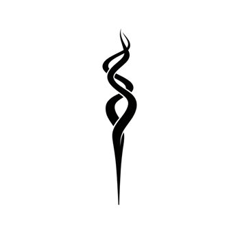 This features minimalist black ink brushstroke forming spiral shape on transparency background, evoking sense of elegance and fluidity png