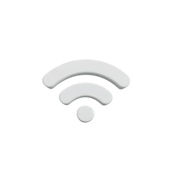 White 3D Wi Fi symbol on transparency background represents wireless connectivity and internet access. minimalist design emphasizes technology and communication png