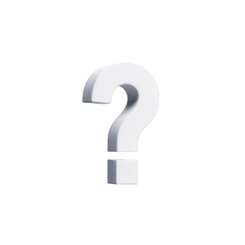 White 3D question mark stands prominently against transparency background, symbolizing inquiry and curiosity. minimalist design emphasizes concept of seeking answers or information png