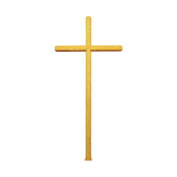 Simple wooden cross with smooth finish, symbolizing faith and spirituality, isolated on transparency background. cross is crafted from light colored wood, emphasizing its natural texture png