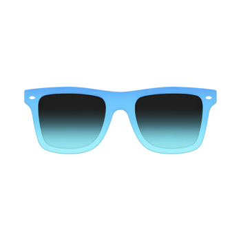 Blue gradient sunglasses with sleek design and black lenses, perfect for stylish and modern look. Ideal for sunny days and outdoor activities, offering both fashion and eye protection png