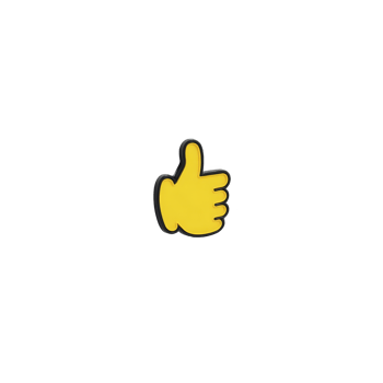 Yellow thumbs up emoji is centered on plain transparency background, symbolizing approval or positivity. simple design and bright color make it stand out effectively png